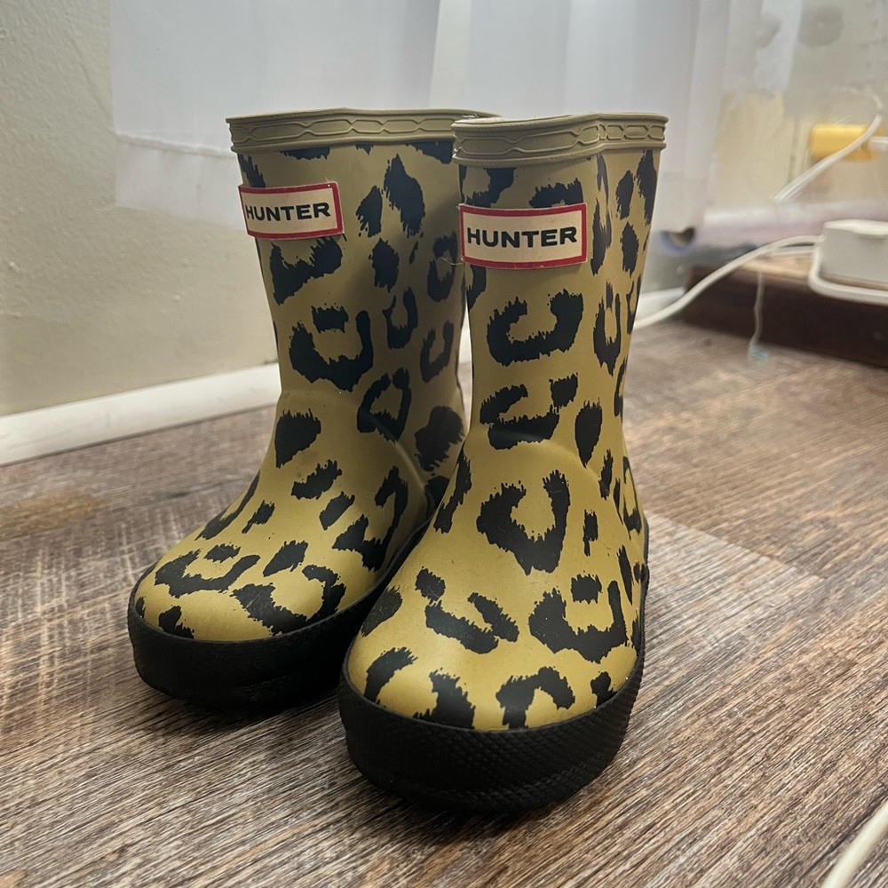 Hunter Tan and Black Animal Print Boots